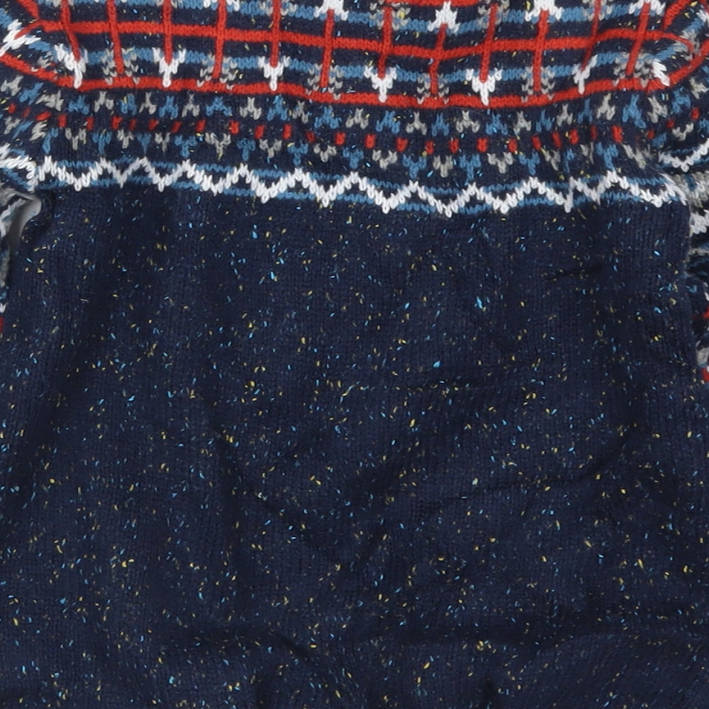 TU Boys Blue Geometric  Pullover Jumper Size 7 Years