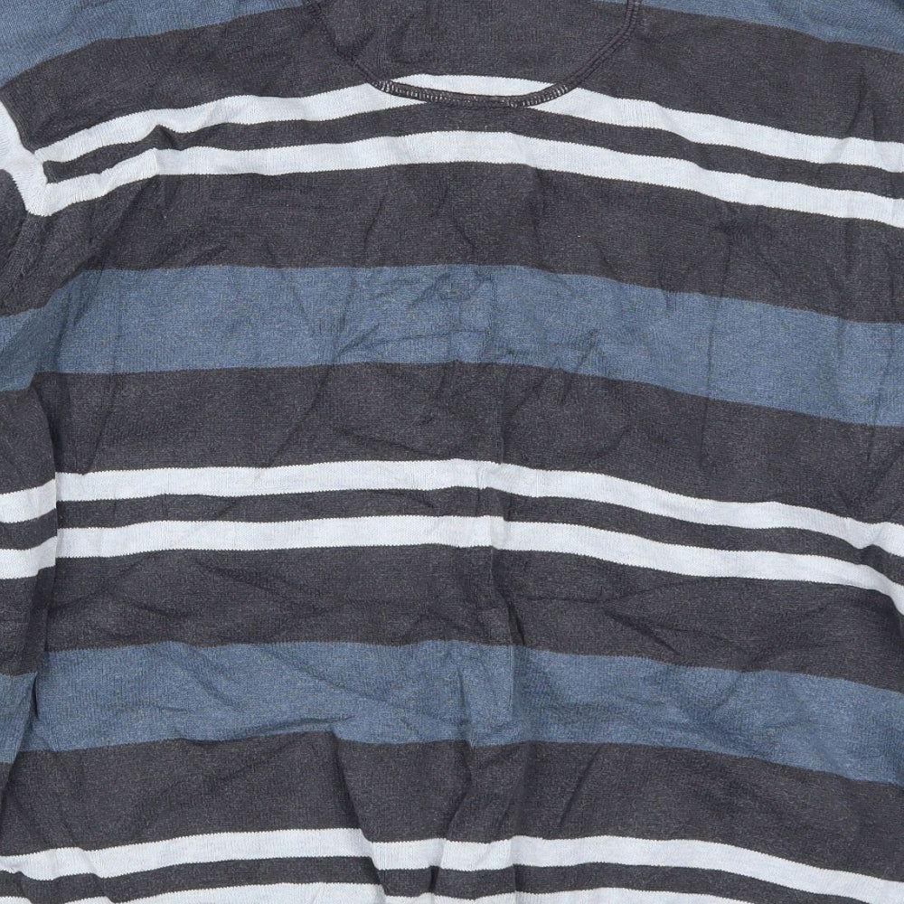 Blue Harbour Mens Blue Striped  Pullover Jumper Size L