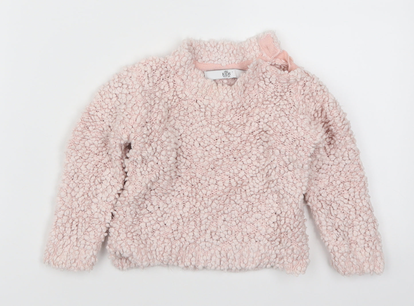 M&Co Girls Pink   Pullover Jumper Size 18-24 Months