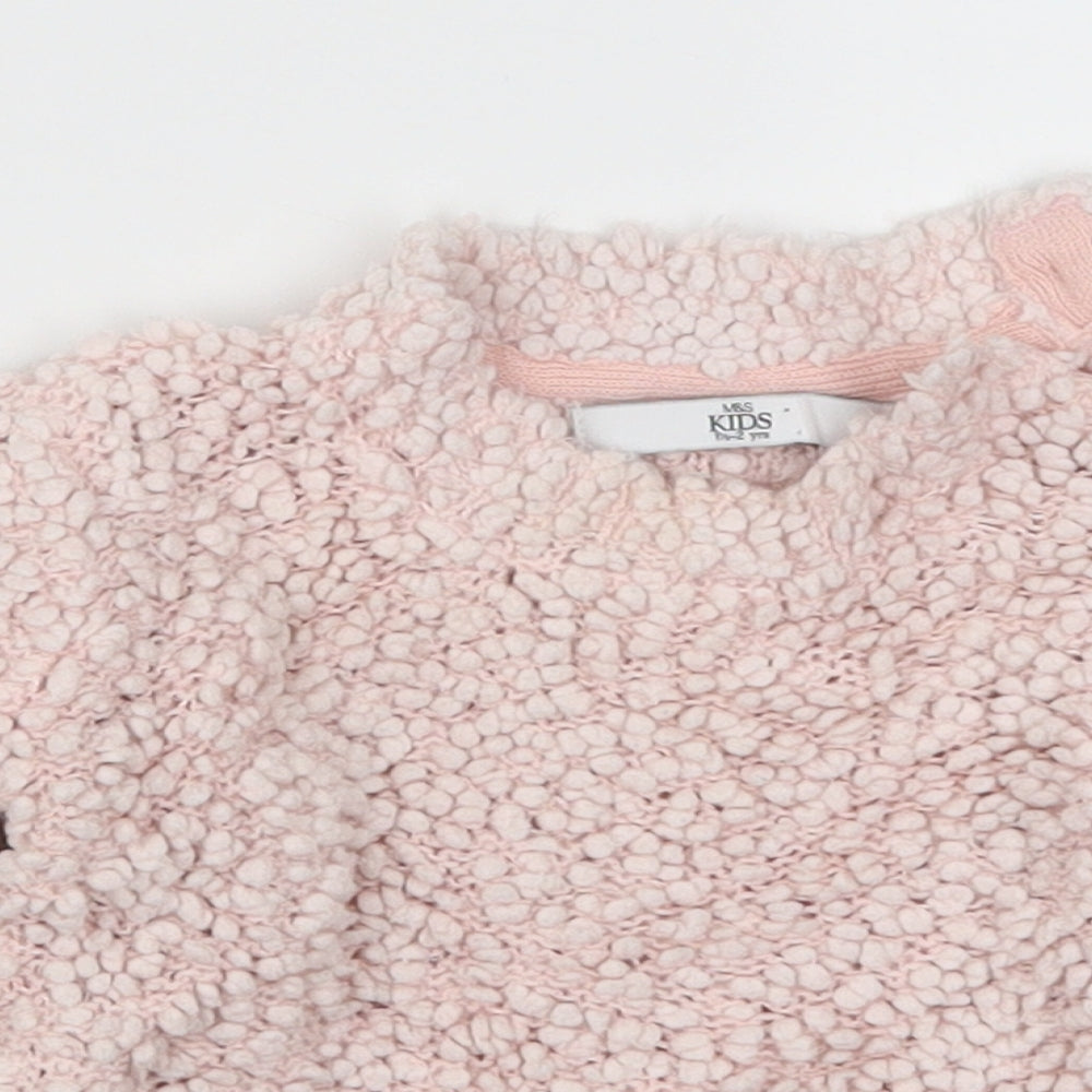 M&Co Girls Pink   Pullover Jumper Size 18-24 Months