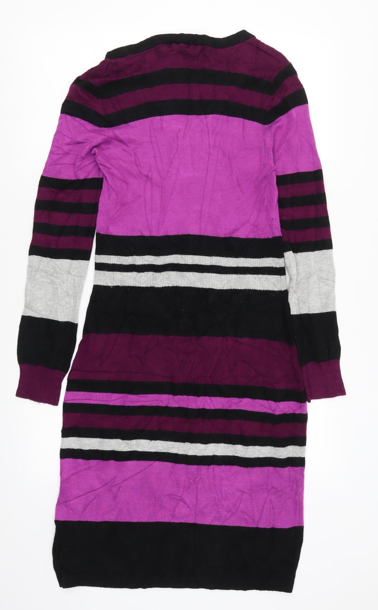 M&Co Womens Purple Striped  Jumper Dress  Size S