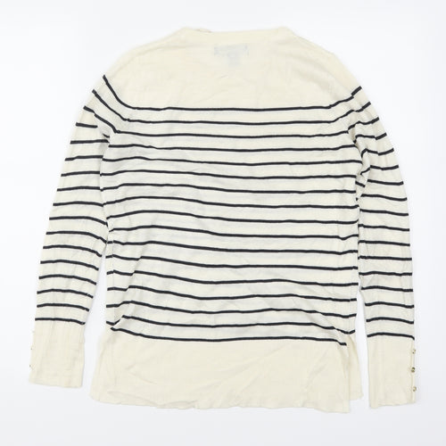 Atmosphere Womens Ivory Striped  Pullover Jumper Size 8
