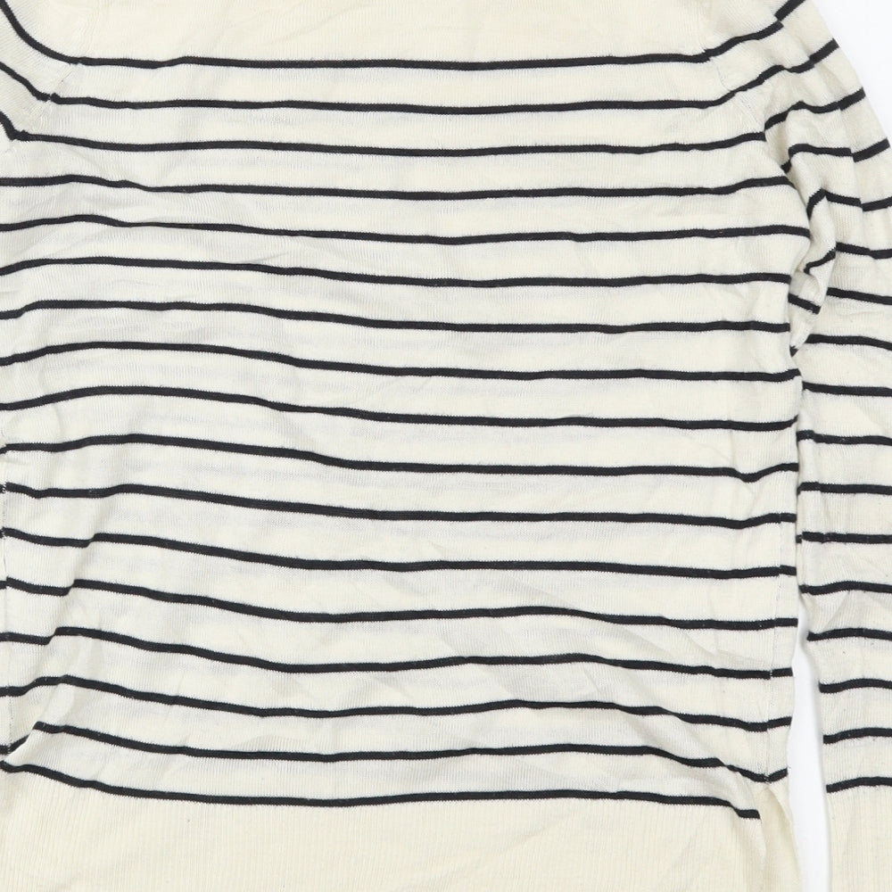 Atmosphere Womens Ivory Striped  Pullover Jumper Size 8