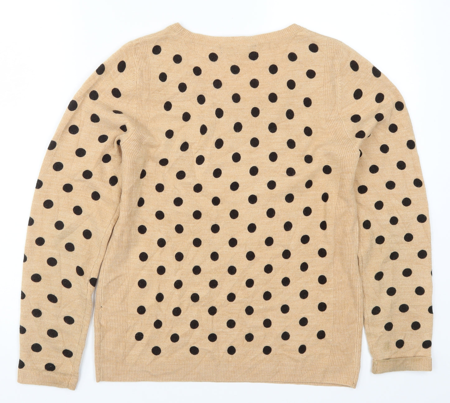 Marks and Spencer Womens Beige Polka Dot  Pullover Jumper Size 8