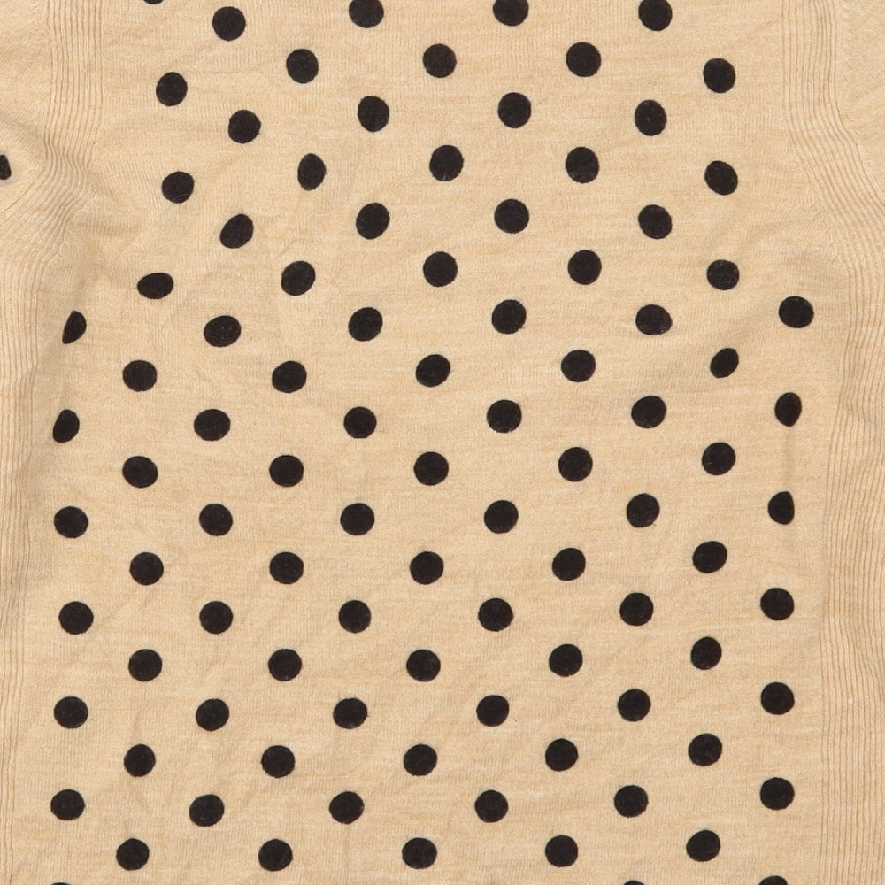 Marks and Spencer Womens Beige Polka Dot  Pullover Jumper Size 8