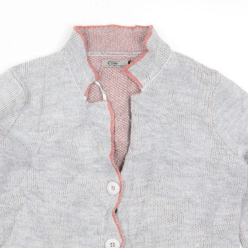 Yida Womens Grey  Knit Cardigan Jumper Size M