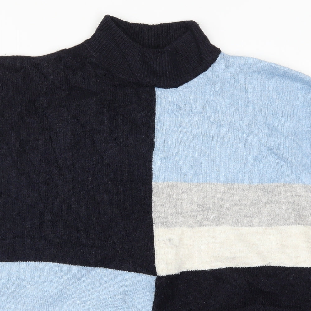 Marks and Spencer Womens Blue Geometric Knit Pullover Jumper Size M  - Colour Block