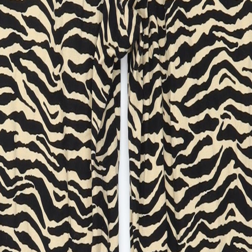 Daisy Street Womens Beige Animal Print  Trousers  Size 8 L26 in