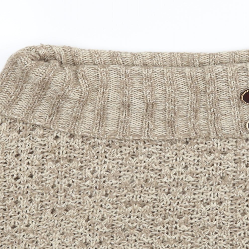 Be Beau Womens Brown  Knit Pullover Jumper Size 14