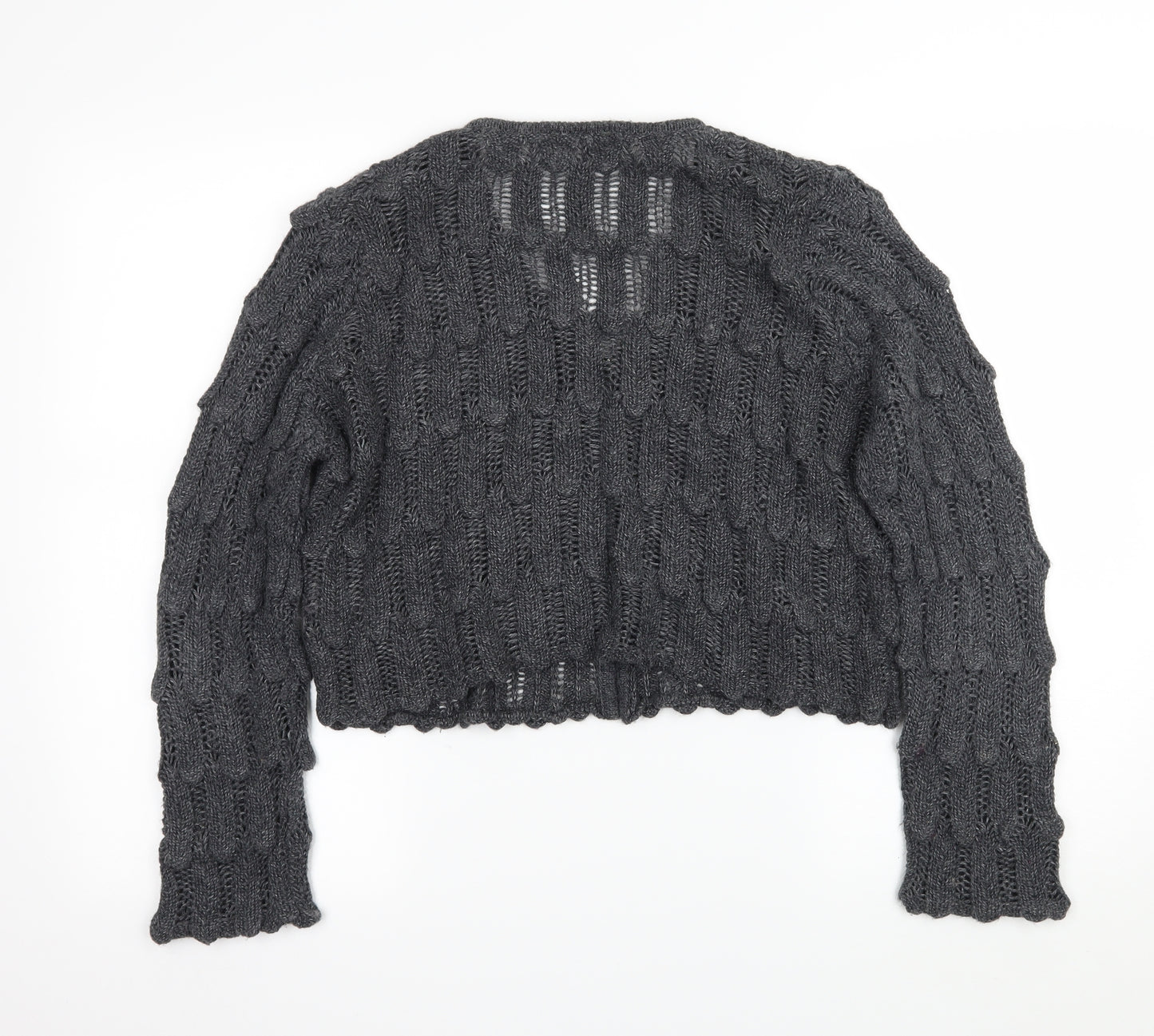 Per Una Womens Grey  Knit Cardigan Jumper Size 14