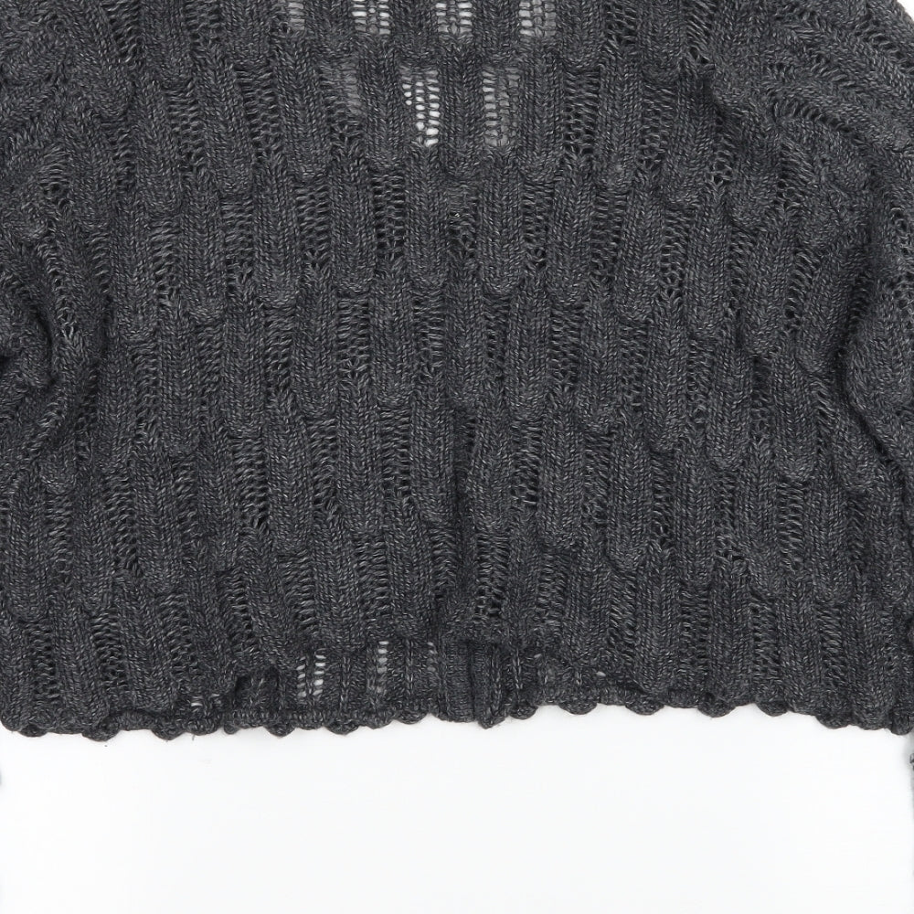 Per Una Womens Grey  Knit Cardigan Jumper Size 14