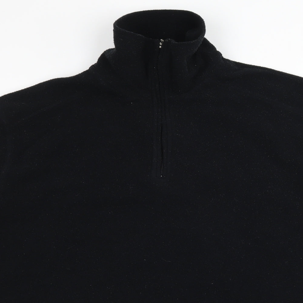 Crane Mens Black  Fleece Pullover Sweatshirt Size L