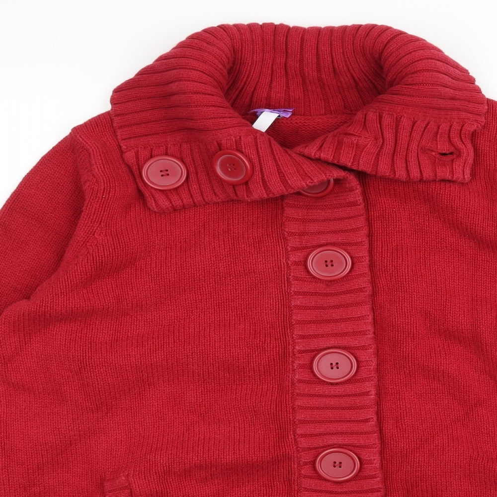 BHS Womens Red  Knit Cardigan Jumper Size 12