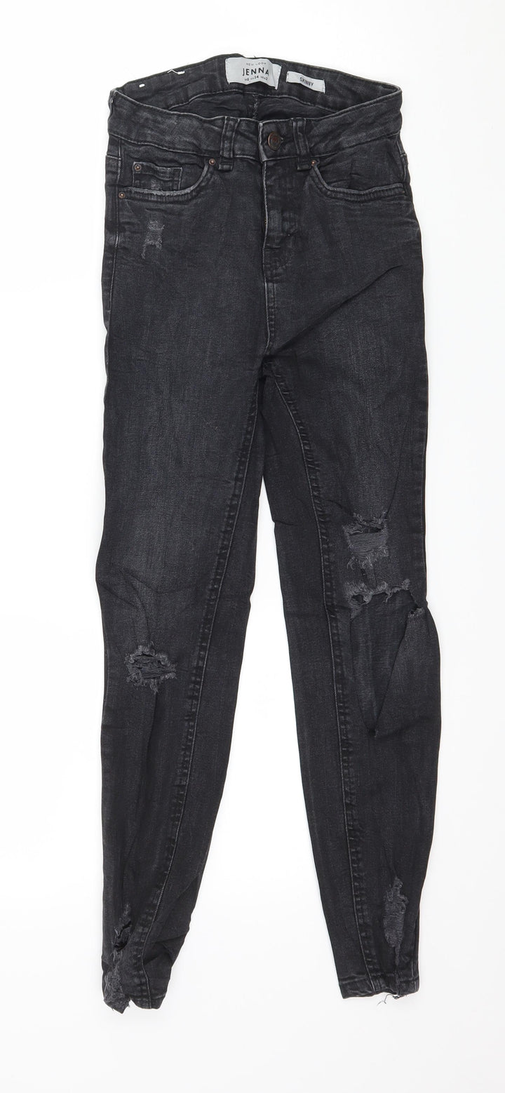 New Look Womens Grey Denim Skinny Jeans Size 6 L24 in