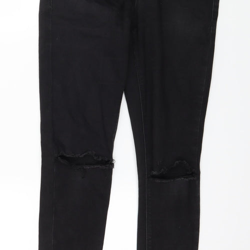 Missguided Womens Black  Denim Skinny Jeans Size 8 L28 in