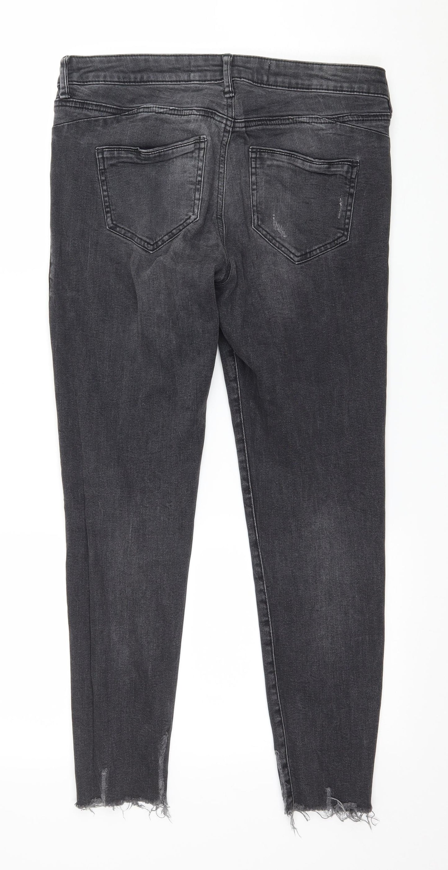 Denim & Co. Womens Grey  Denim Cropped Jeans Size 12 L25 in