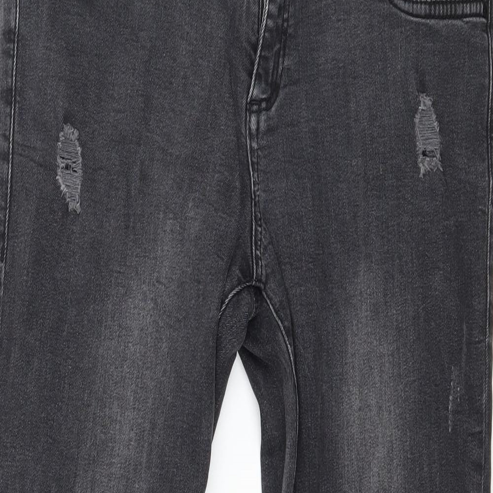 Denim & Co. Womens Grey  Denim Cropped Jeans Size 12 L25 in