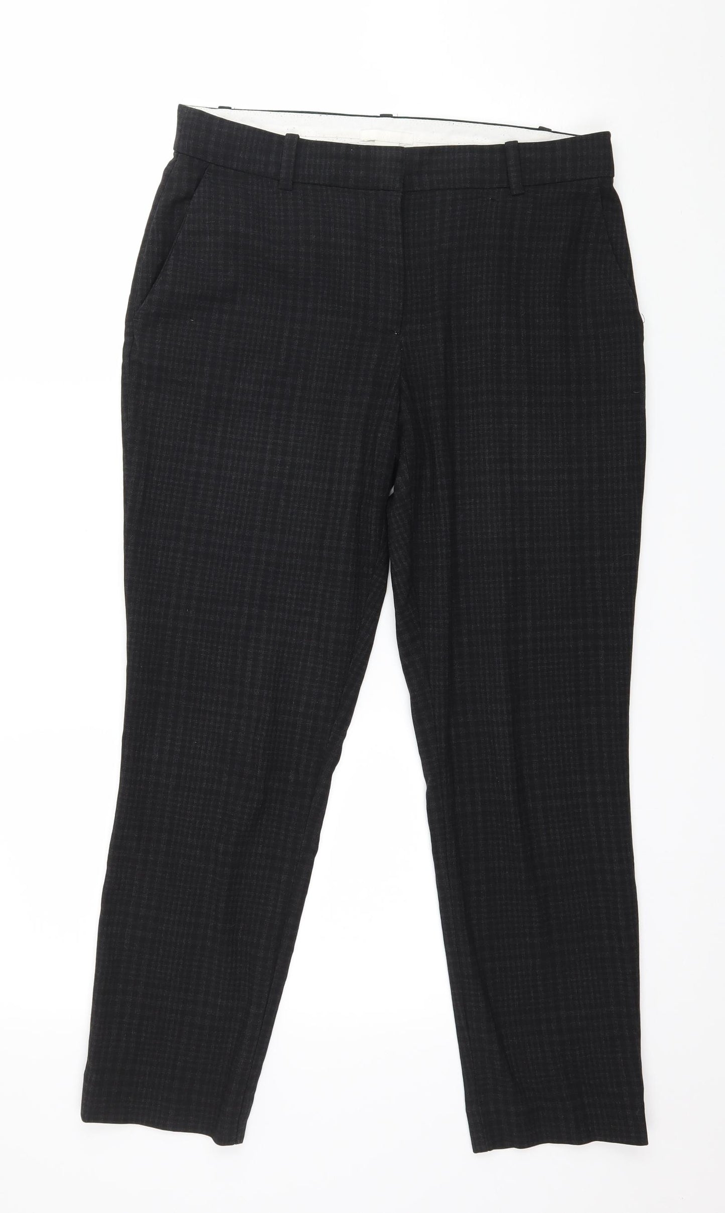 H&M Womens Grey Striped  Trousers  Size 10 L26 in