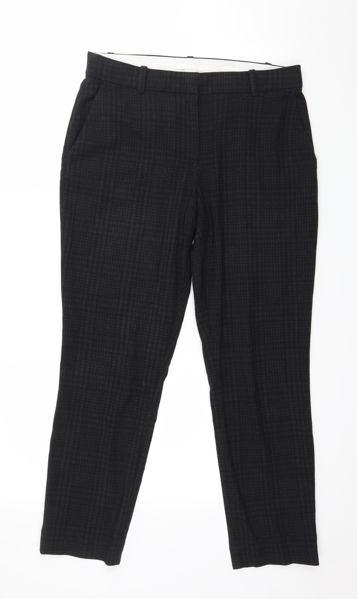 H&M Womens Grey Striped  Trousers  Size 10 L26 in