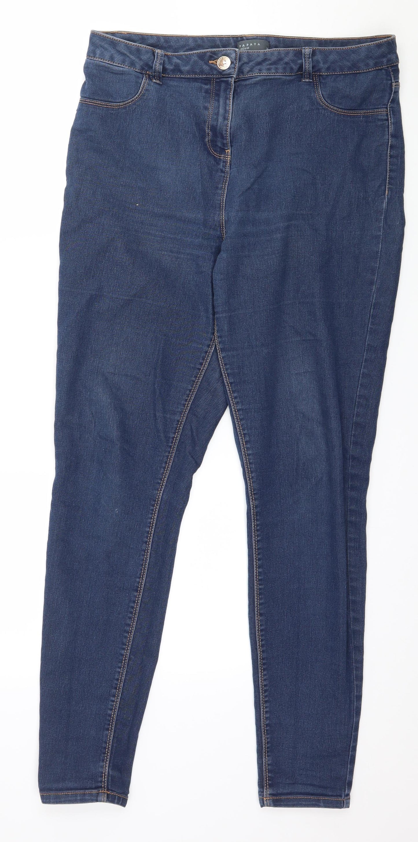 Papaya Womens Blue  Denim Skinny Jeans Size 14 L29 in