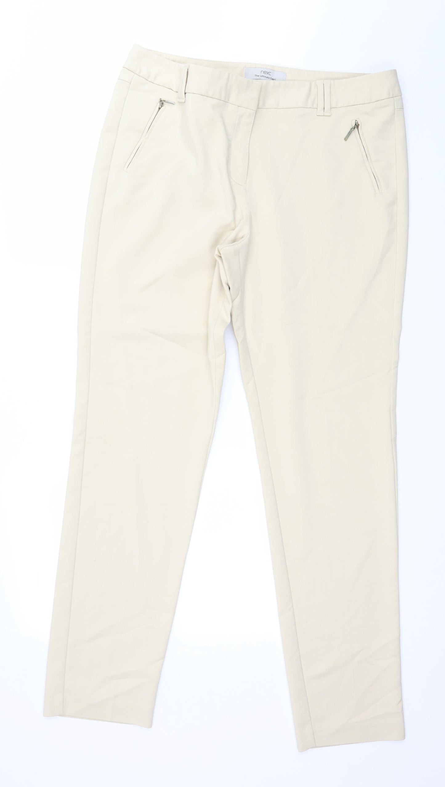 NEXT Womens Beige   Trousers  Size 16 L30 in