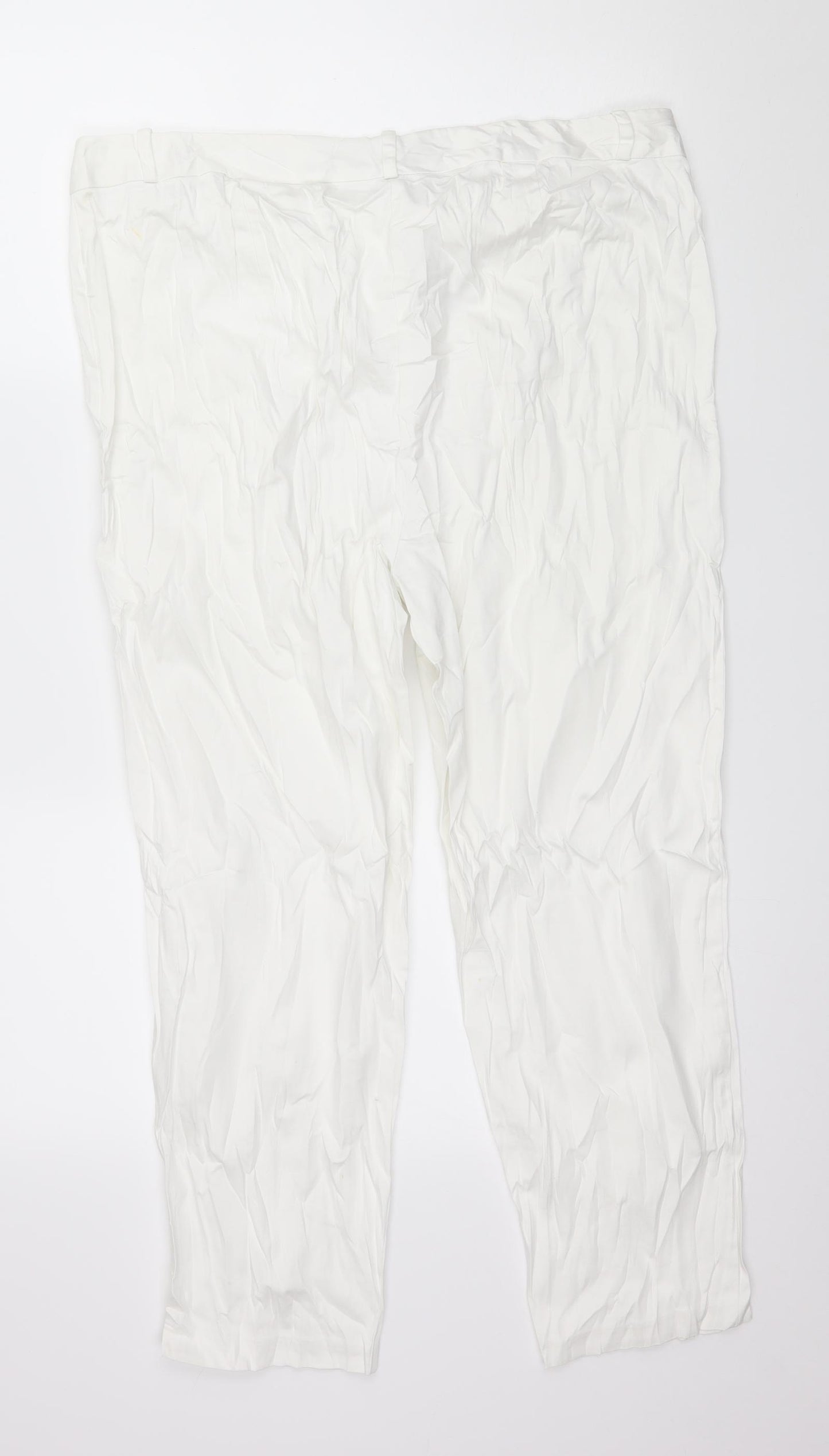Marks and Spencer Womens White   Trousers  Size 18 L25 in