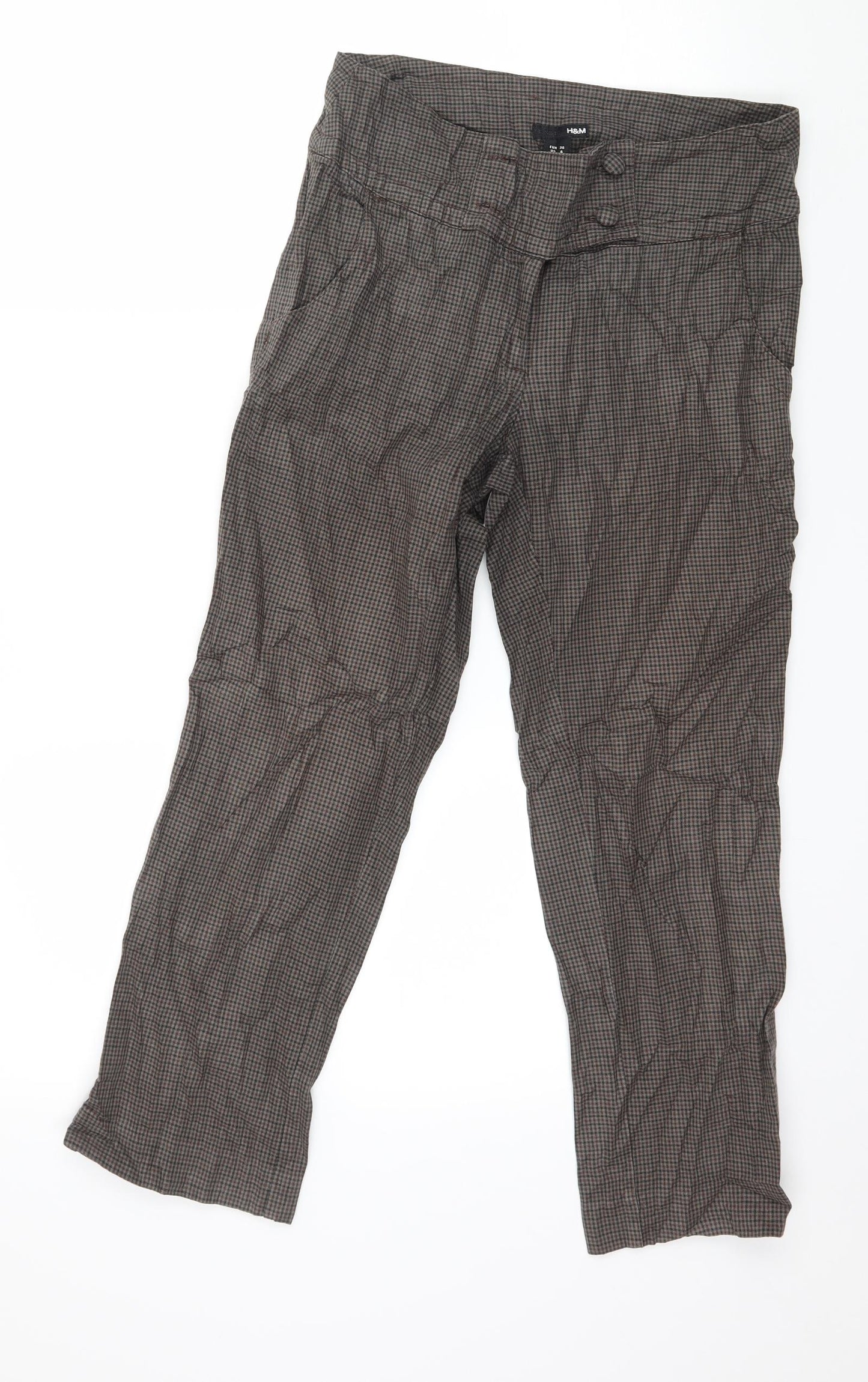 H&M Womens Brown   Trousers  Size 8 L24 in