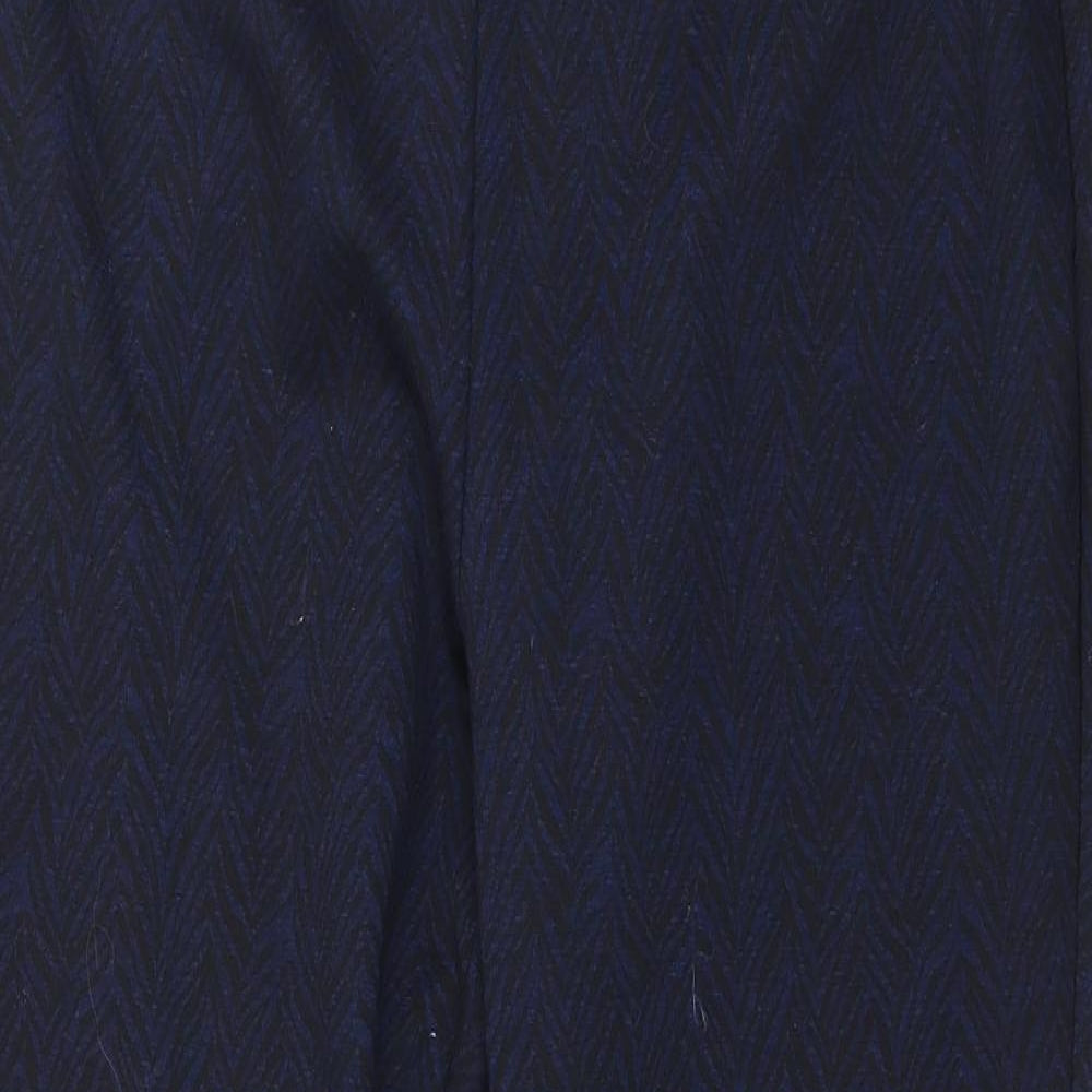 George Womens Blue Striped Jersey Capri Leggings Size 16 L27 in