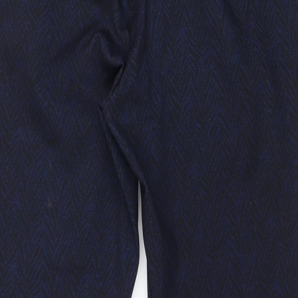 George Womens Blue Striped Jersey Capri Leggings Size 16 L27 in
