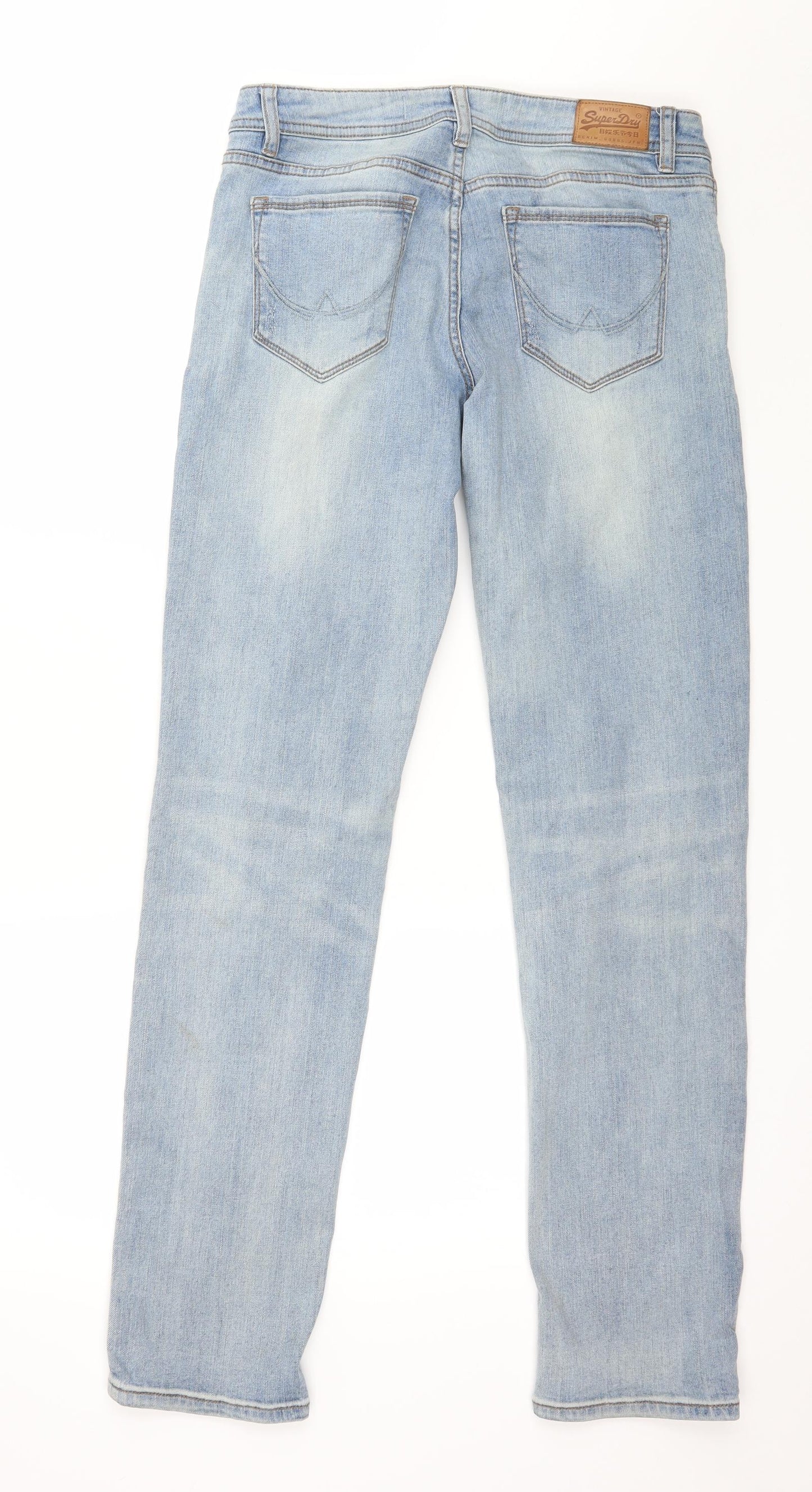 Superdry Womens Blue  Denim Straight Jeans Size 29 in L32 in