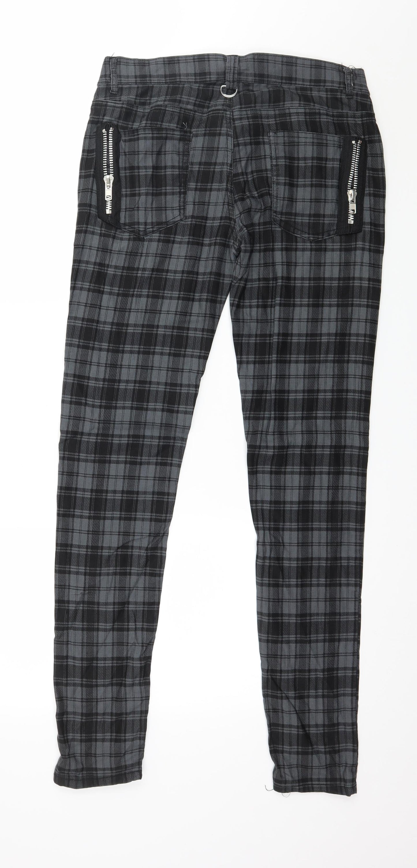 BANNED Womens Grey Plaid  Trousers  Size 2XL L30 in