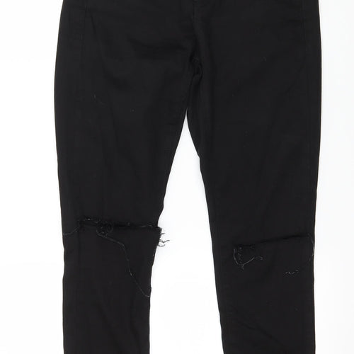 Topshop Womens Black  Denim Skinny Jeans Size 28 in L30 in