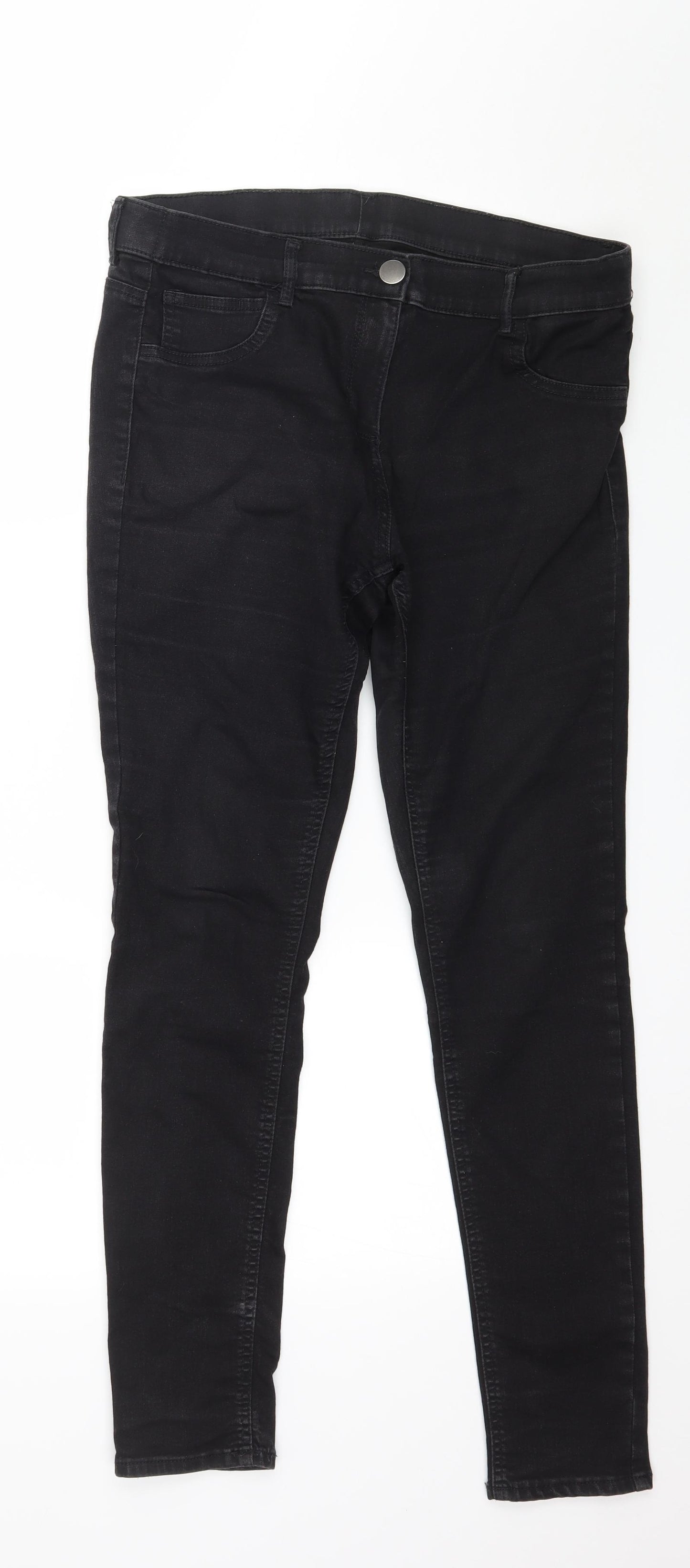 George Womens Black  Denim Skinny Jeans Size 14 L29 in