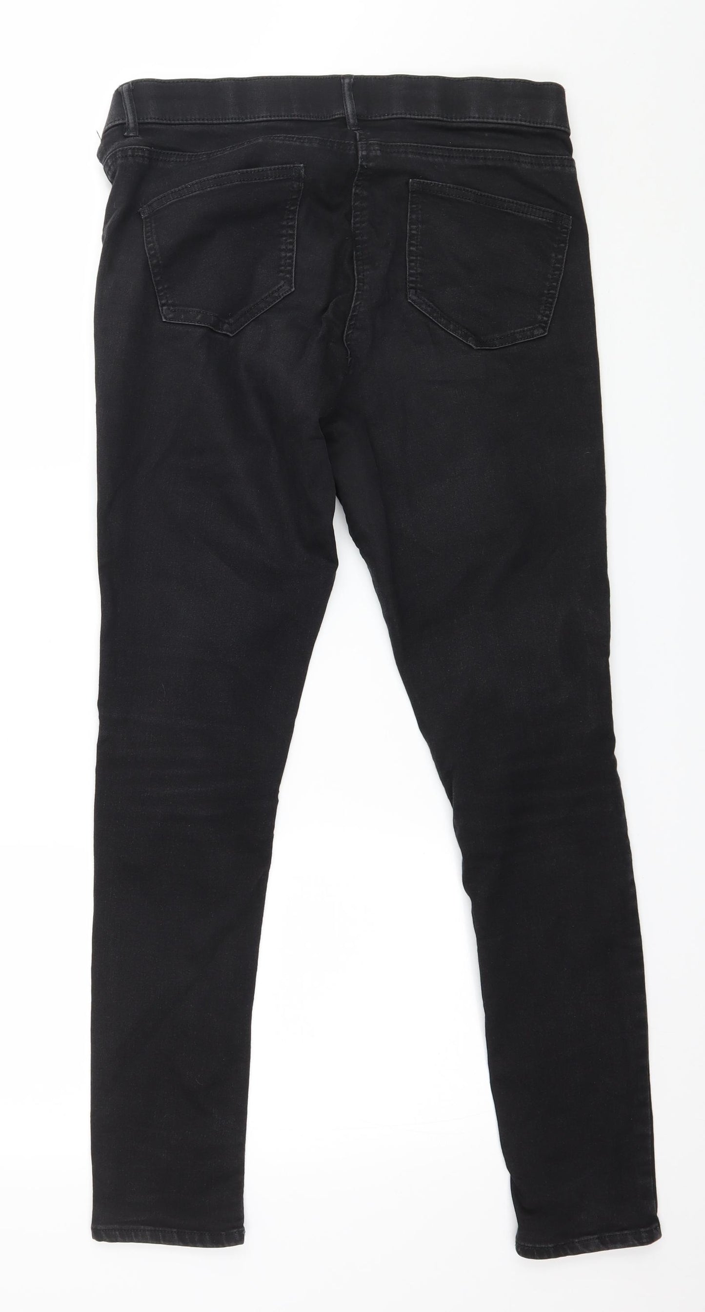 George Womens Black  Denim Skinny Jeans Size 14 L29 in