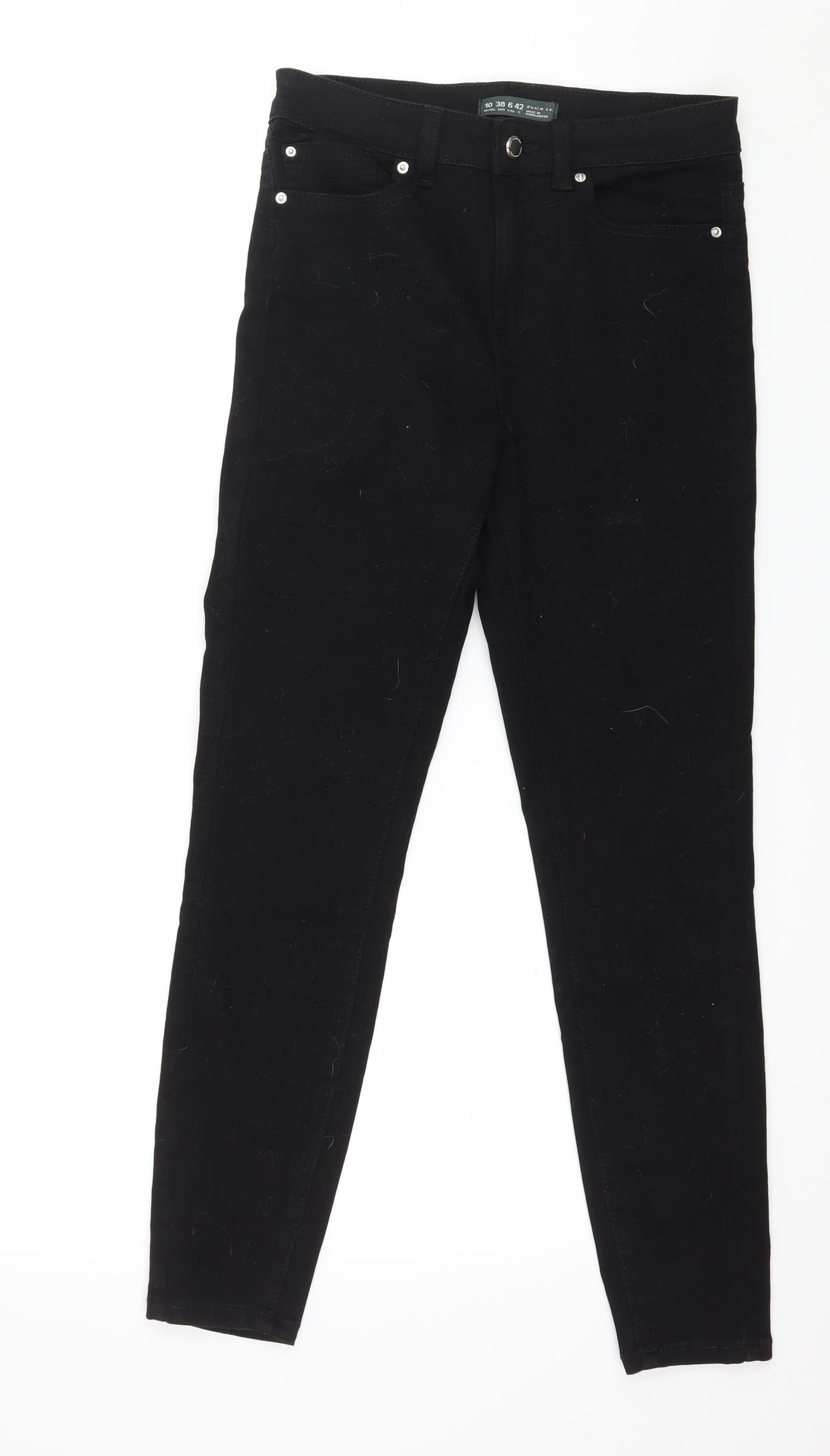 Denim & Co. Womens Black  Denim Skinny Jeans Size 10 L27 in