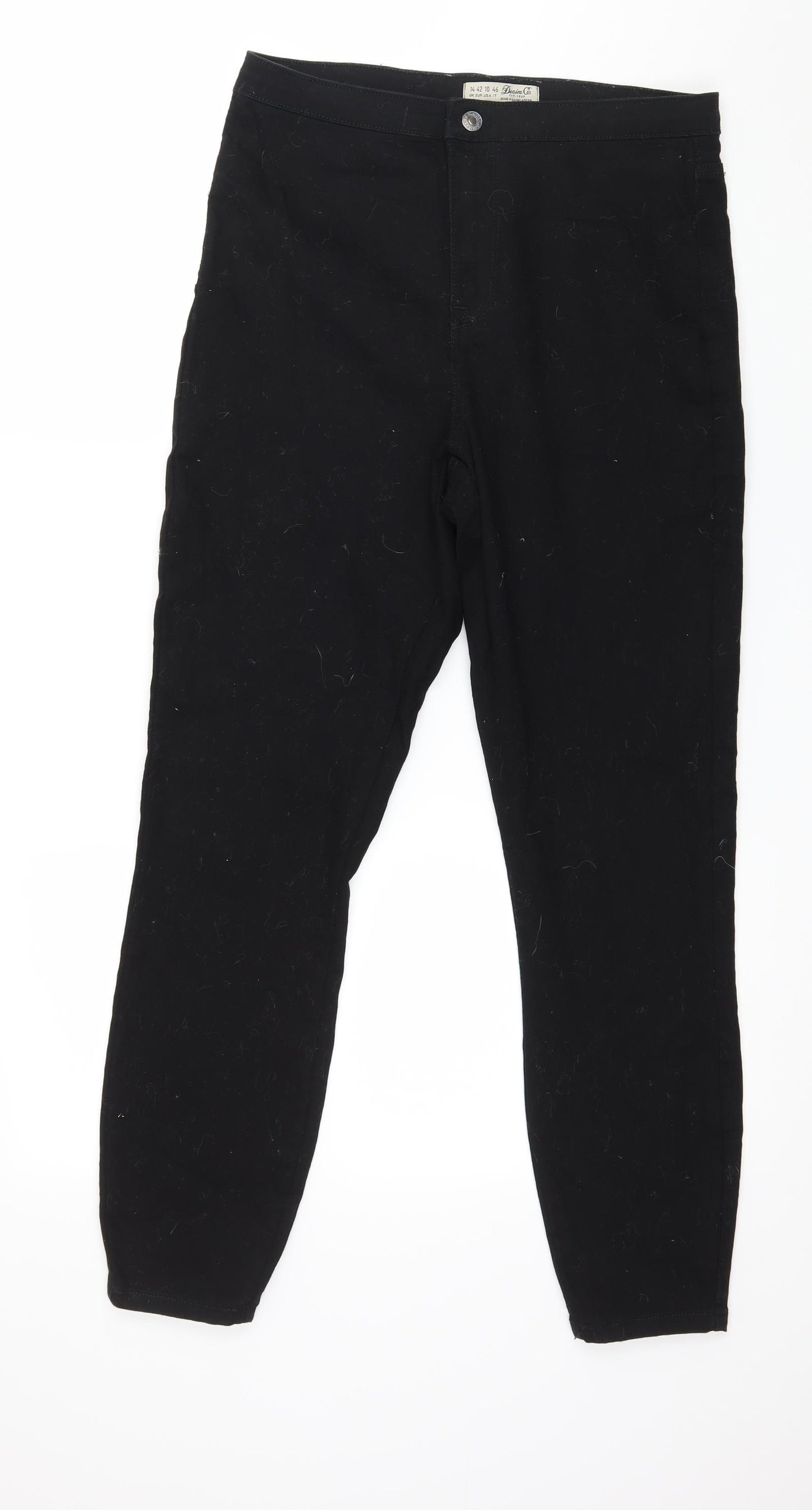 Denim & Co. Womens Black  Denim Skinny Jeans Size 14 L28 in