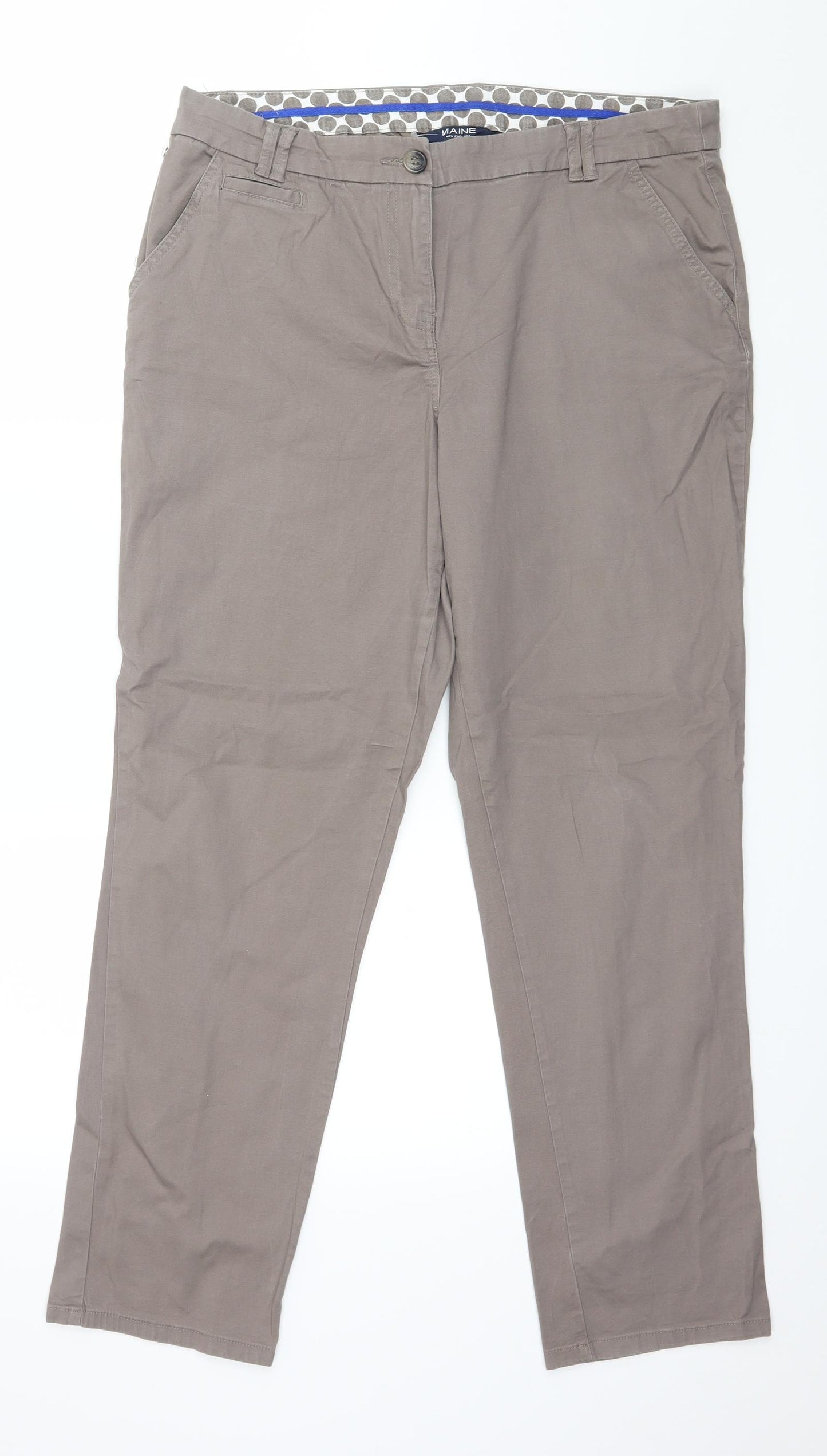 Maine Womens Grey   Trousers  Size 14 L28 in
