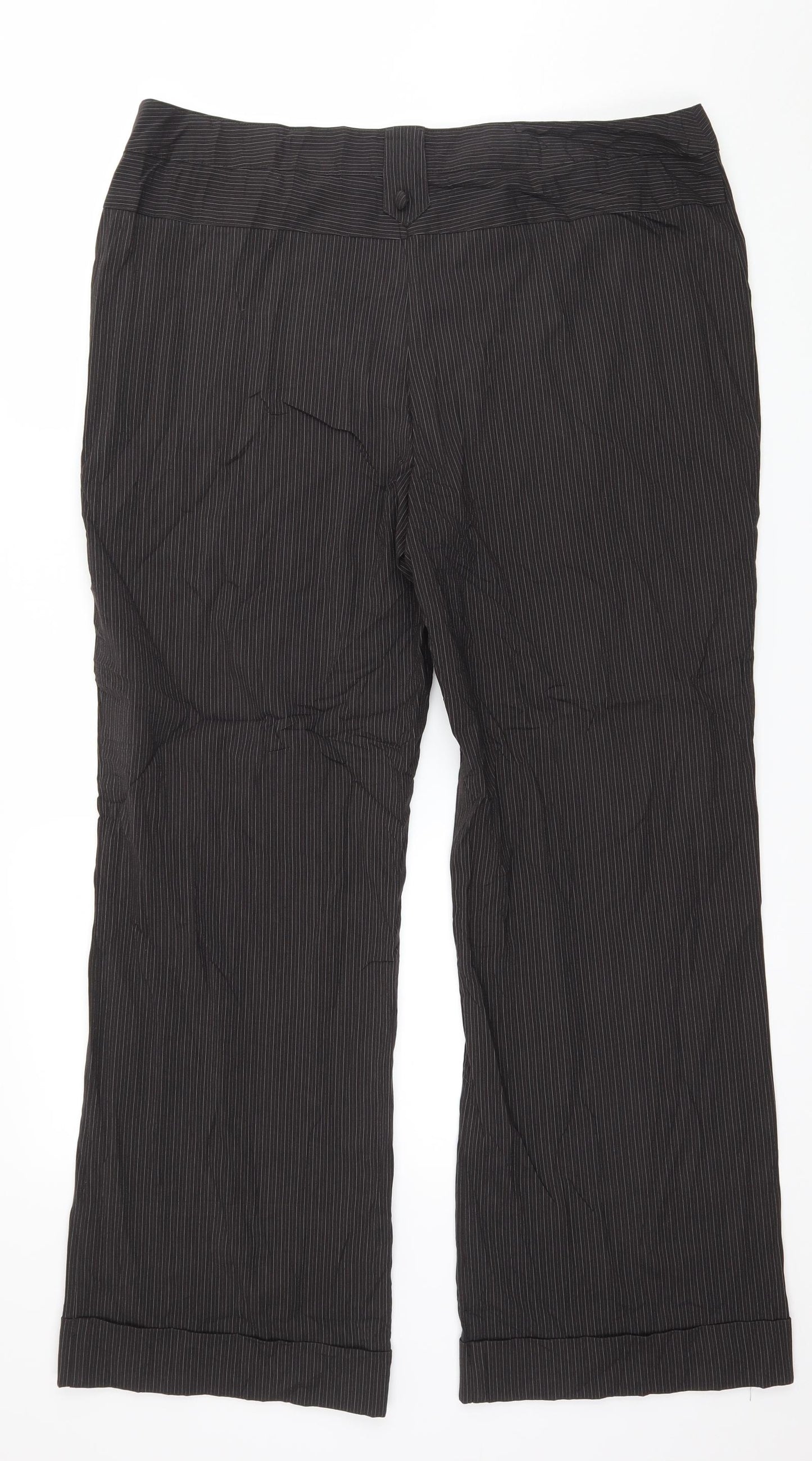 Papaya Womens Brown Striped  Trousers  Size 16 L29 in