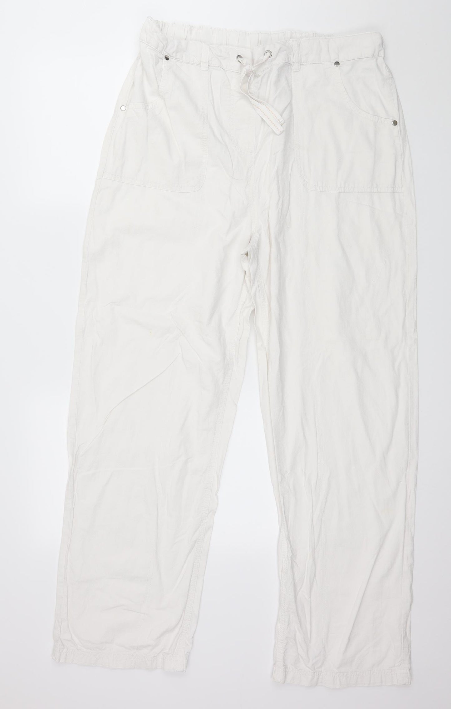 Yours Womens White   Trousers  Size 18 L29 in