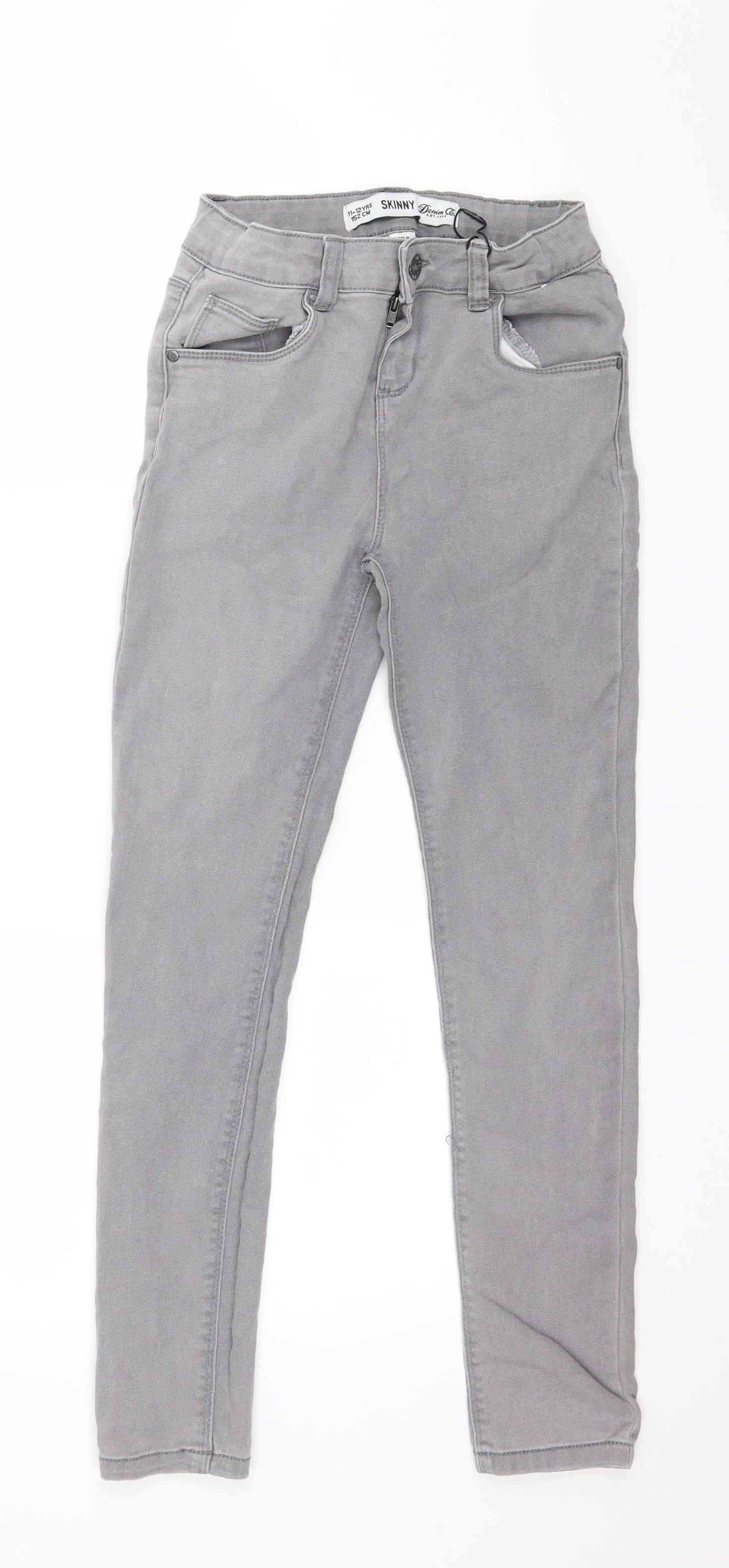 Denim & Co. Boys Grey  Denim Skinny Jeans Size 11-12 Years