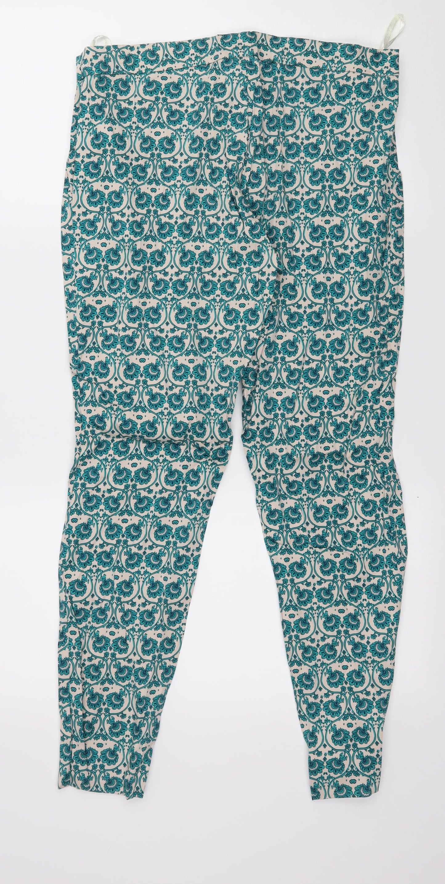 Monsoon Womens Blue Geometric  Trousers  Size 12 L27 in