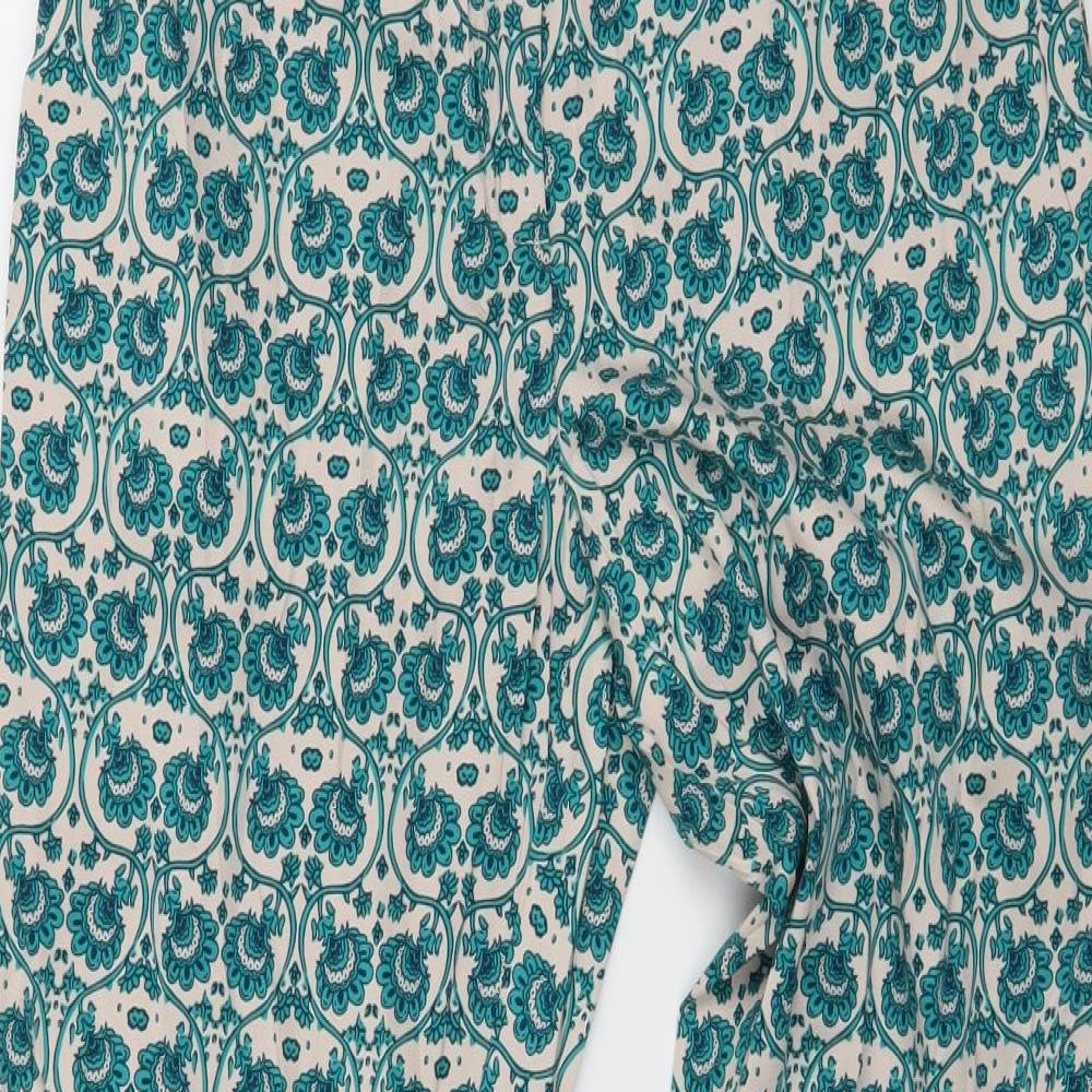 Monsoon Womens Blue Geometric  Trousers  Size 12 L27 in