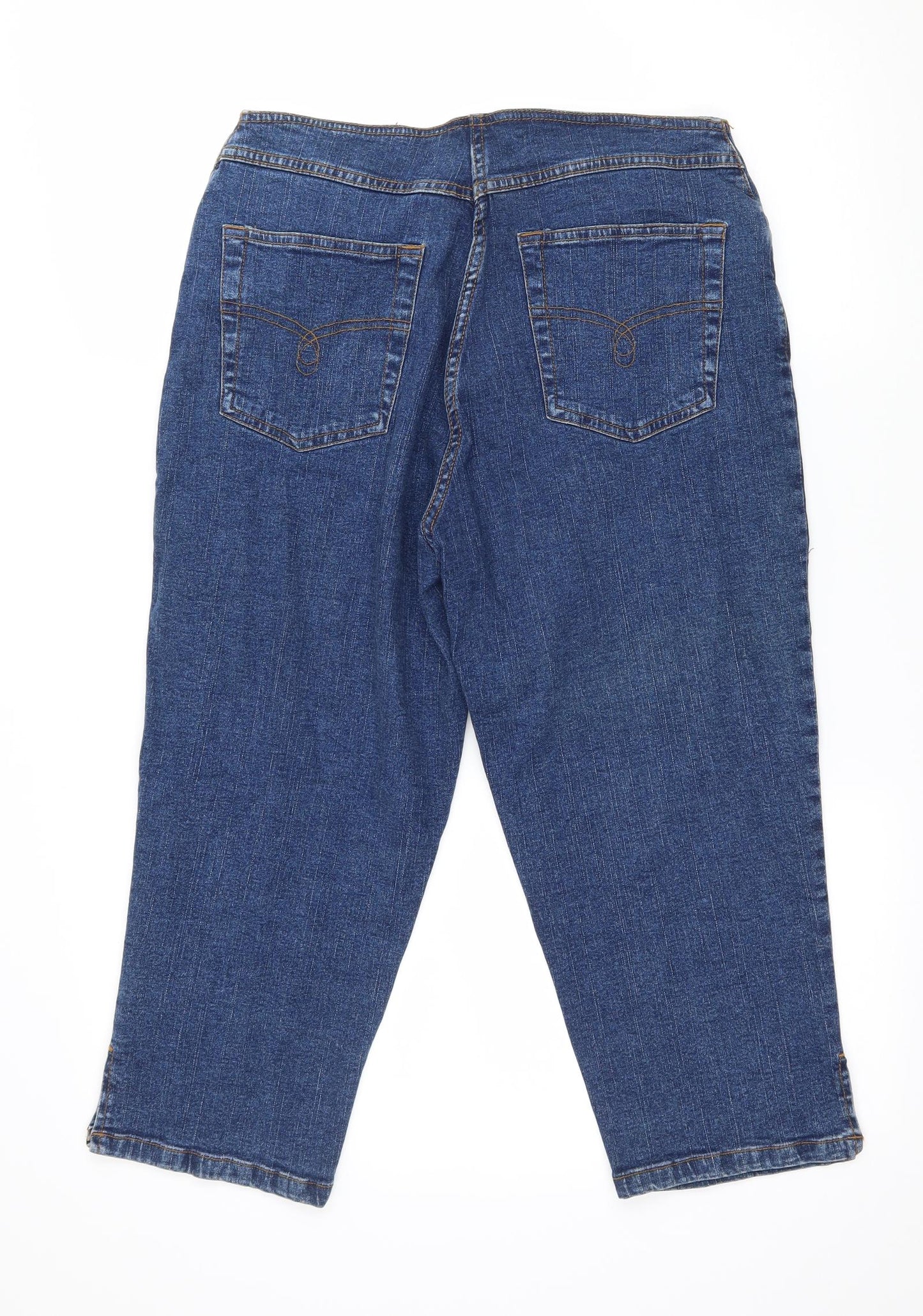 Joy Womens Blue  Denim Cropped Jeans Size 12 L21 in