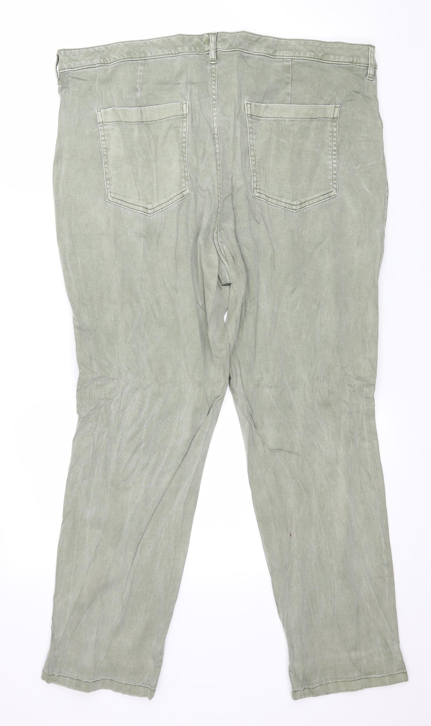 F&F Womens Green  Denim Straight Jeans Size 18 L27 in