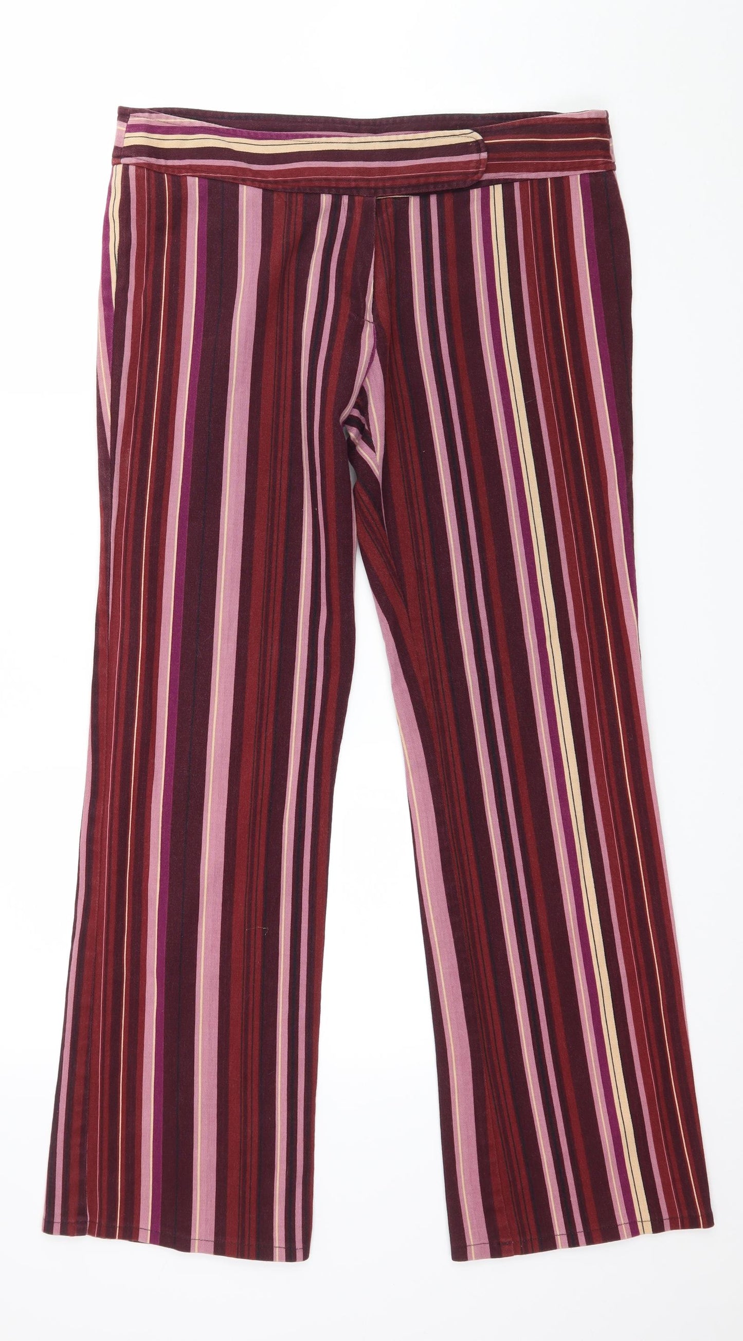 P Womens Pink Striped  Trousers  Size 14 L30 in