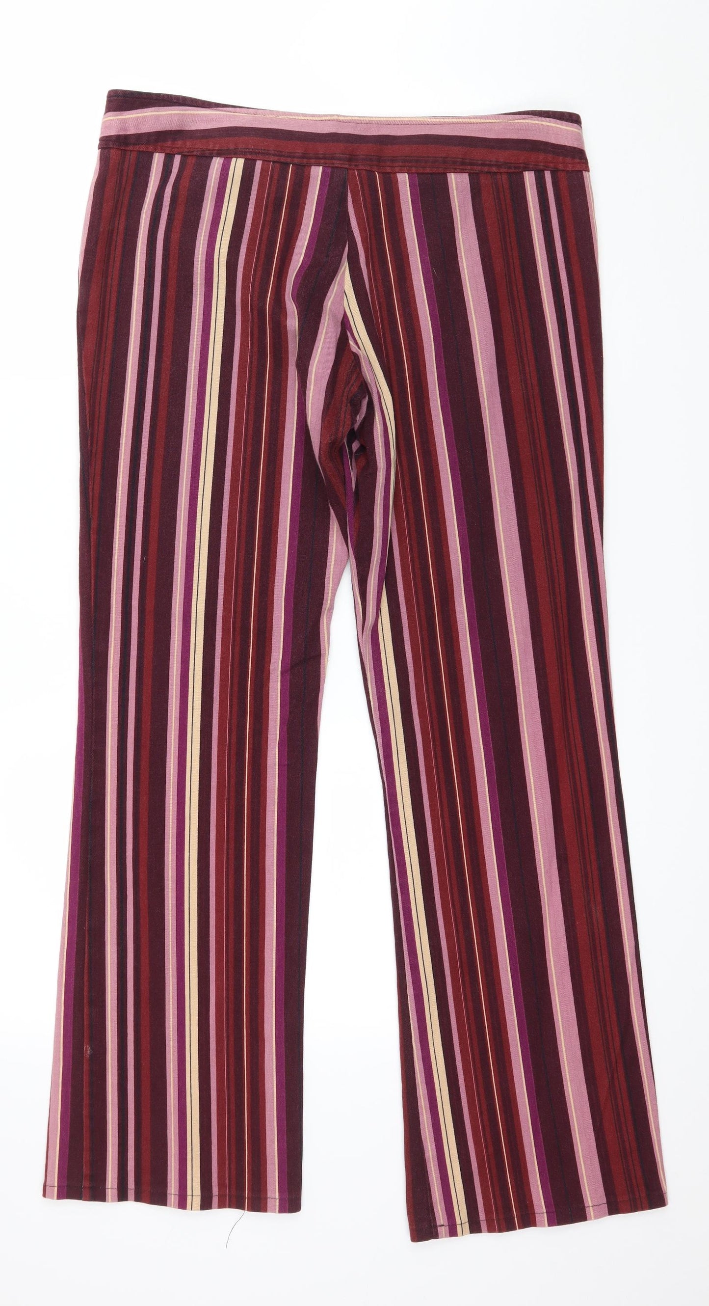 P Womens Pink Striped  Trousers  Size 14 L30 in
