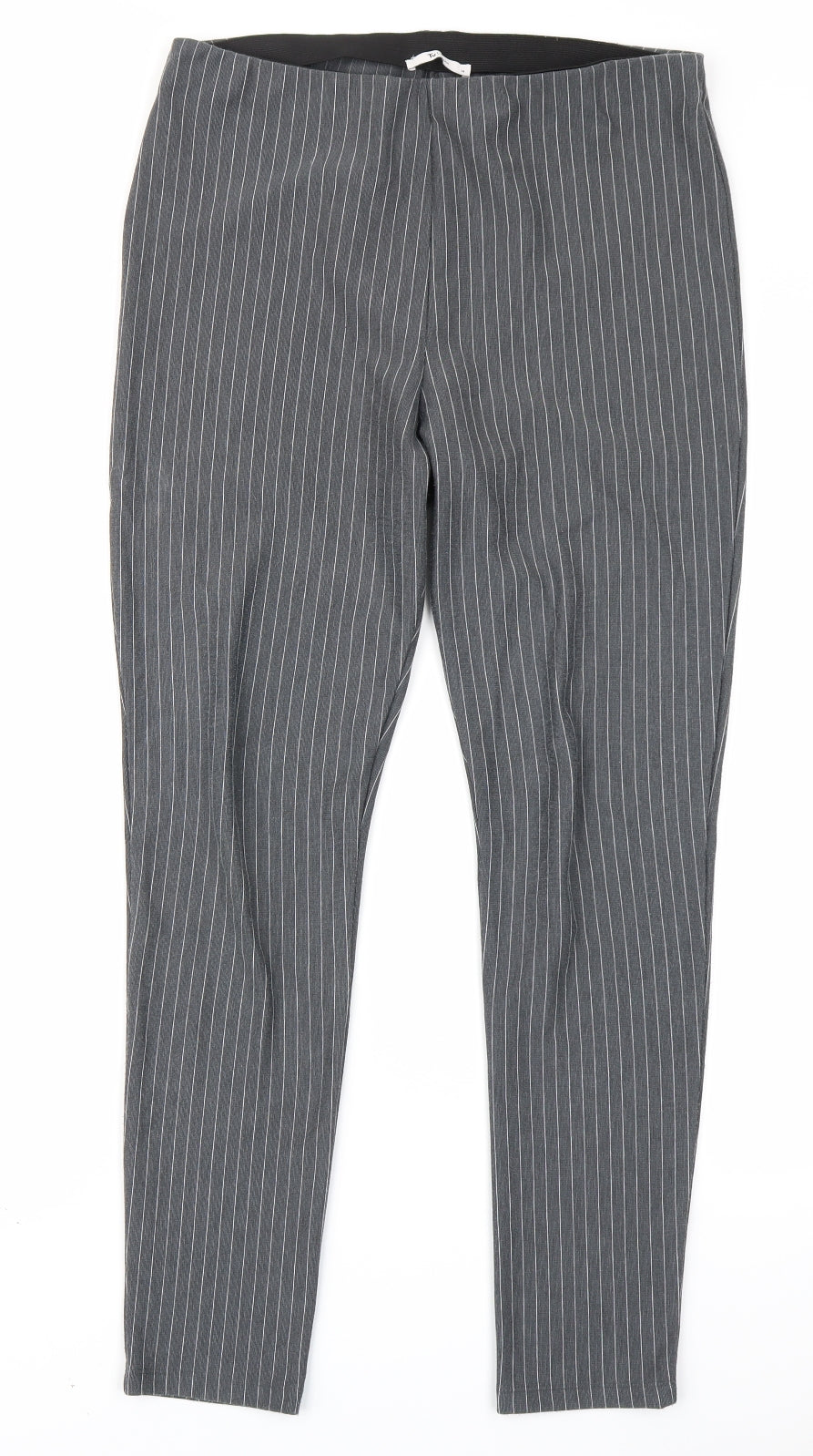 TU Womens Grey Striped  Trousers  Size 14 L26 in
