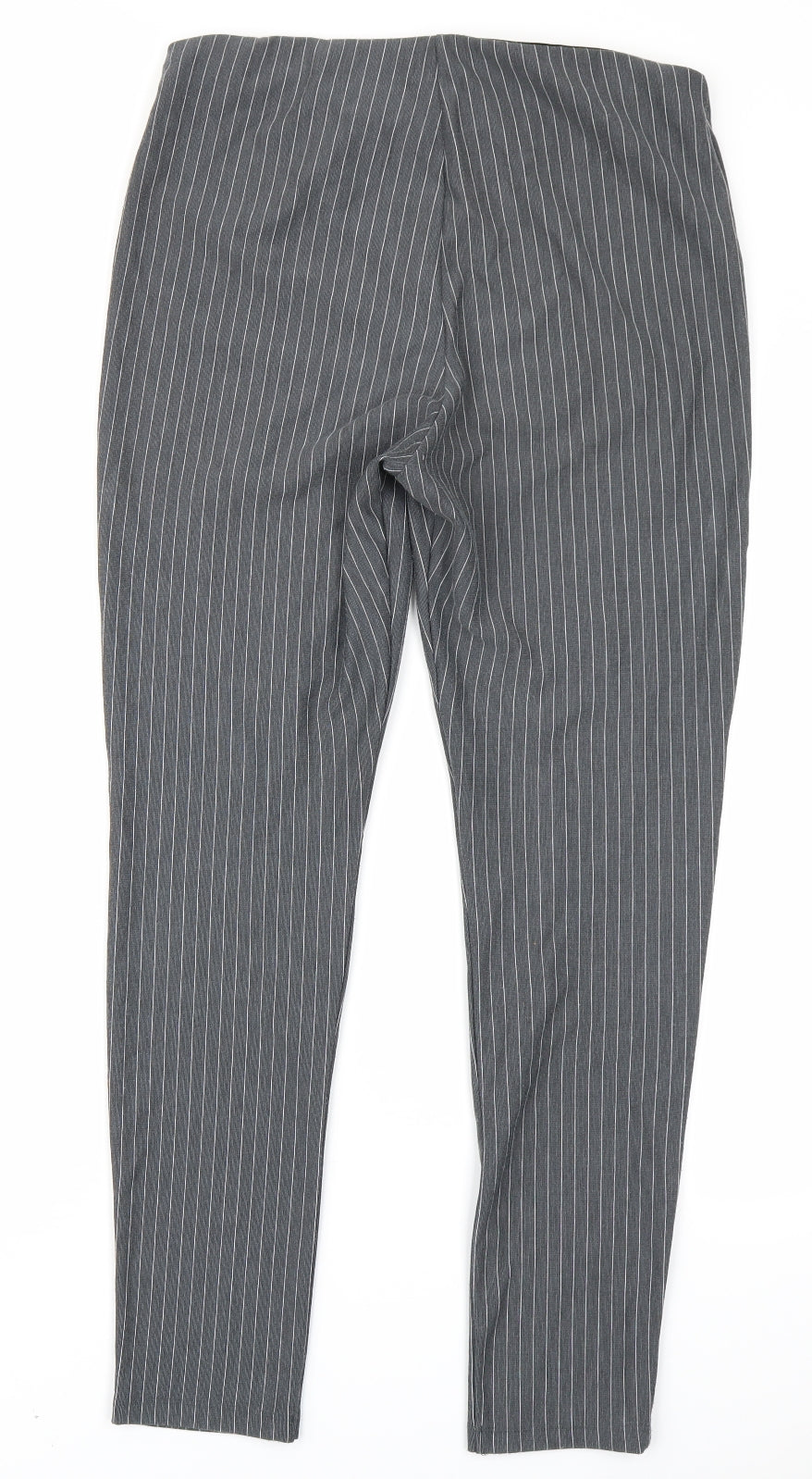 TU Womens Grey Striped  Trousers  Size 14 L26 in