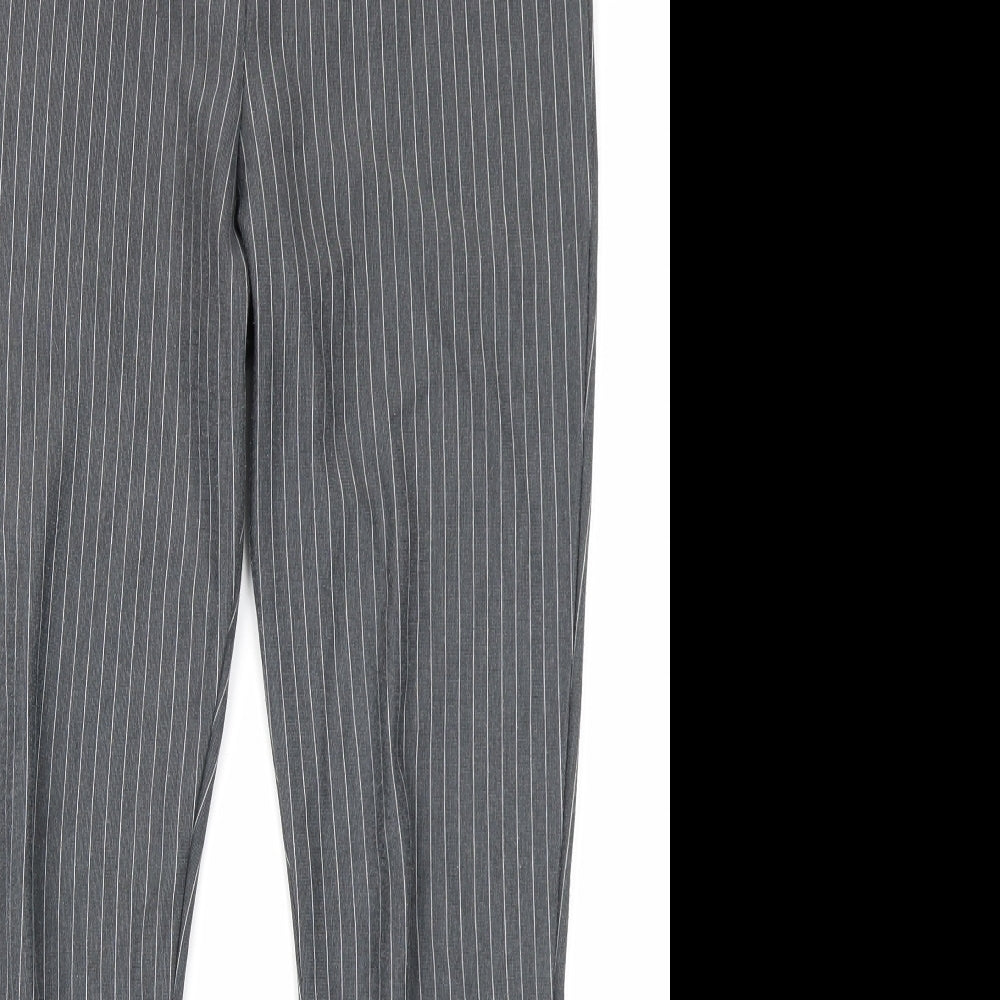 TU Womens Grey Striped  Trousers  Size 14 L26 in