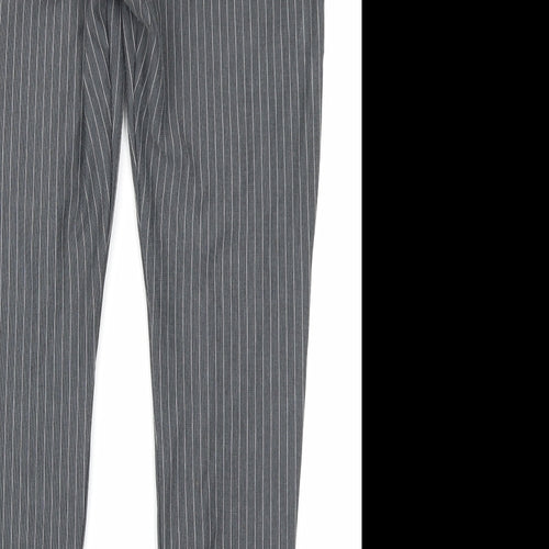 TU Womens Grey Striped  Trousers  Size 14 L26 in